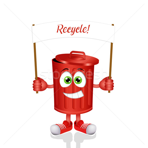 Funny garbage bin for recycling Stock photo © sognolucido