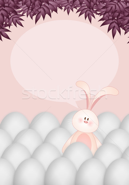 Coniglio uova Pasqua divertente buona pasqua fiore Foto d'archivio © sognolucido