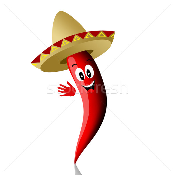 Red pepper with sombrero
 Stock photo © sognolucido
