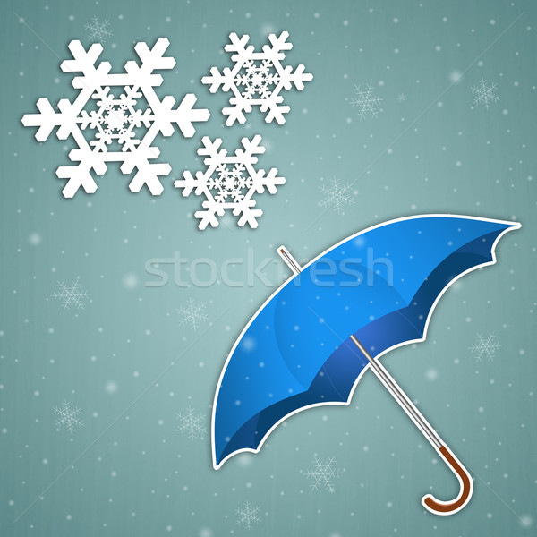 Umbrella with snowflakes Stock photo © sognolucido