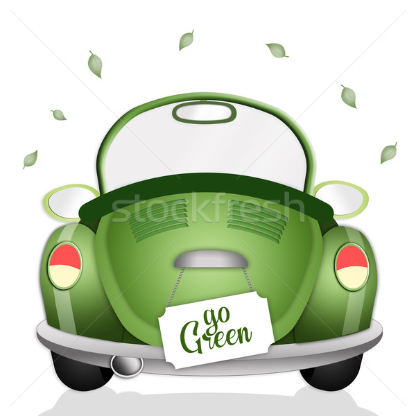 Stock fotó: Zöld · autó · környezet · illusztráció · tisztelet · bolygó