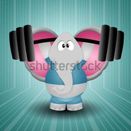 слон тяжелая атлетика спортзал тело здоровья веса Сток-фото © sognolucido