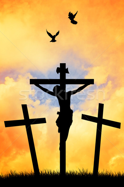 Crucifixion at sunset Stock photo © sognolucido