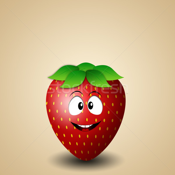 Funny Erdbeere Illustration Essen Sommer Stock foto © sognolucido