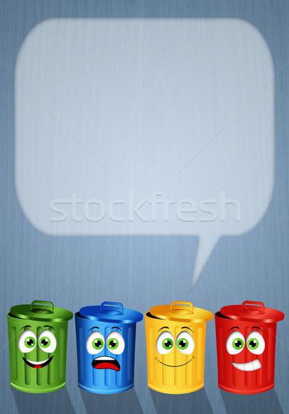 Garbage bins for recycle Stock photo © sognolucido