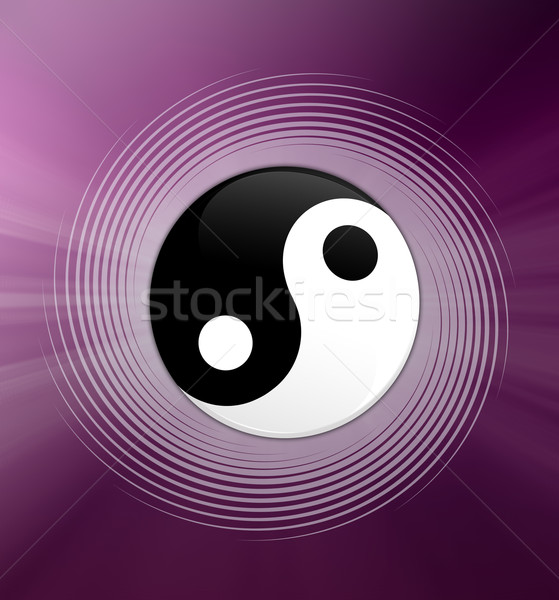 Yin yang symbol ilustracja charakter noc czarny Zdjęcia stock © sognolucido