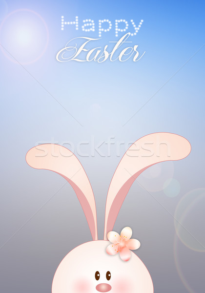 Kellemes húsvétot vicces nyúl húsvét tavasz jókedv Stock fotó © sognolucido
