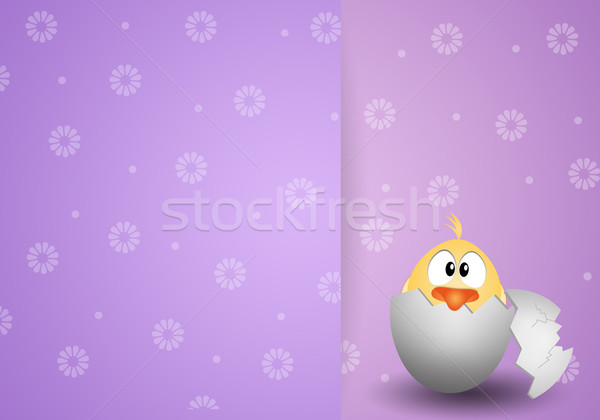 Chick ei Pasen voorjaar leuk grappig Stockfoto © sognolucido