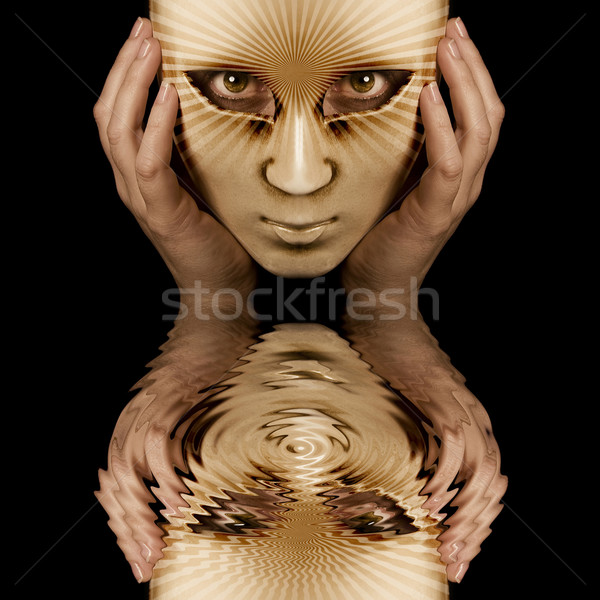 Portrait with mask and reclection Stock photo © sognolucido