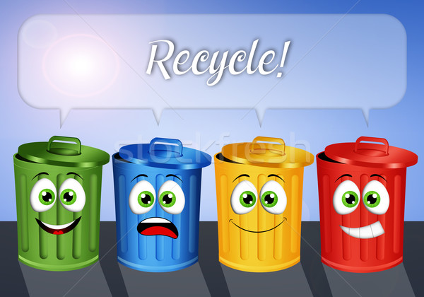Colorful garbage bins for recycling Stock photo © sognolucido