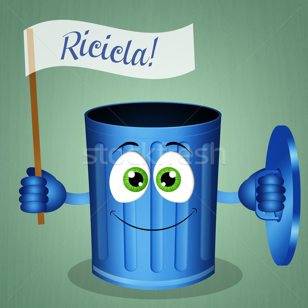 Funny garbage bin for recycle Stock photo © sognolucido