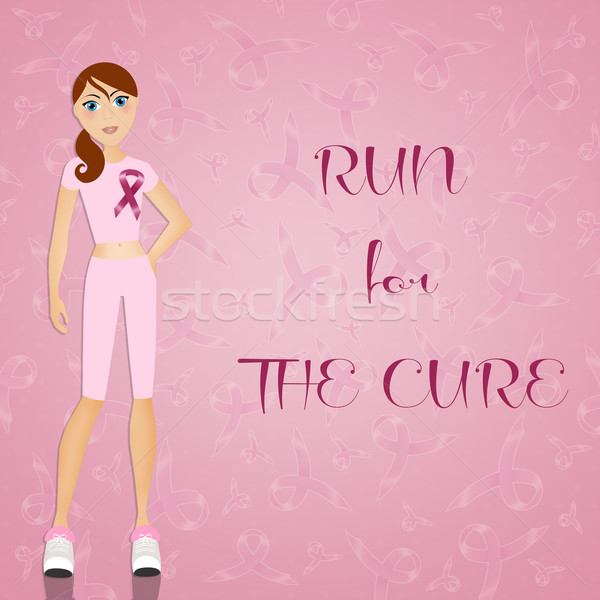 ストックフォト: レース · 乳癌 · 予防 · 女性 · 少女 · 健康