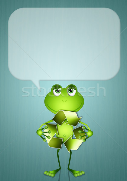 Frog with recycle symbol Stock photo © sognolucido