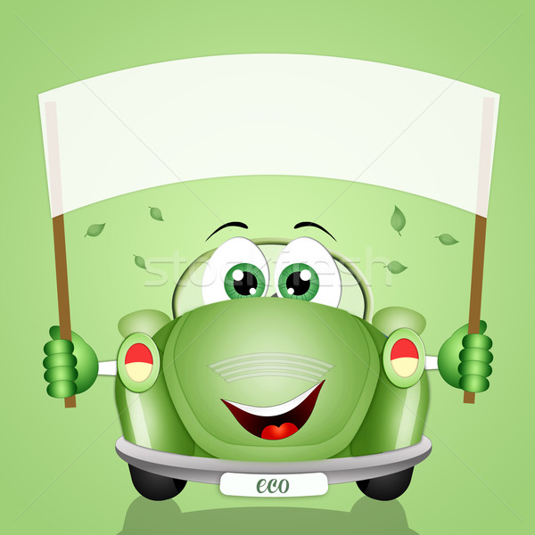 ökológiai zöld autó illusztráció tisztelet bolygó Stock fotó © sognolucido