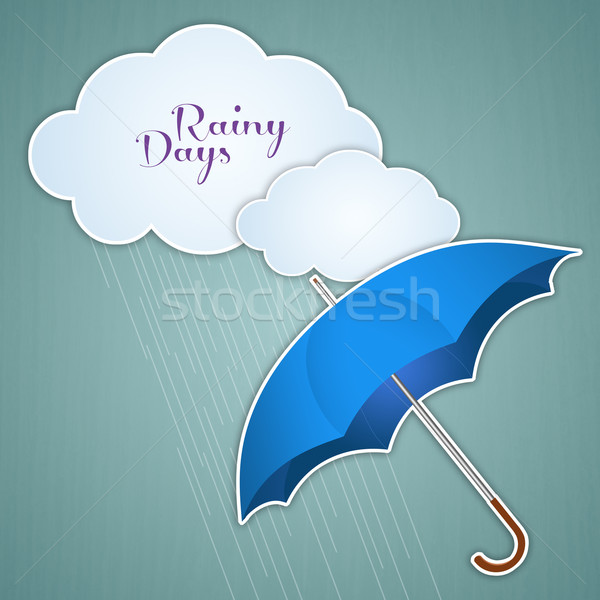 Foto stock: Nubes · paraguas · lluvioso · ilustración · agua · lluvia