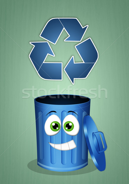Funny garbage bin for recycling Stock photo © sognolucido