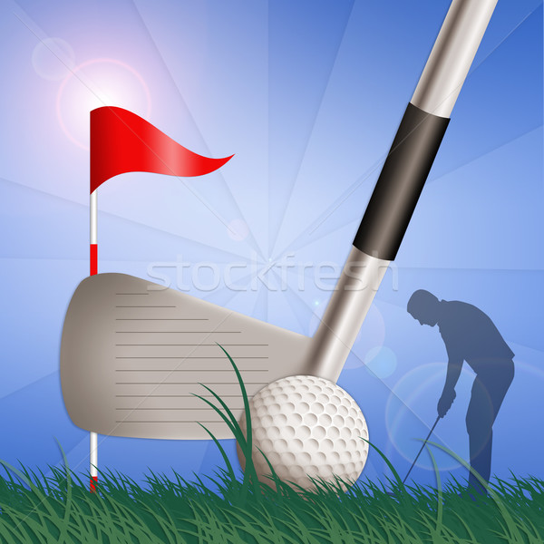 Golf club with golf ball Stock photo © sognolucido