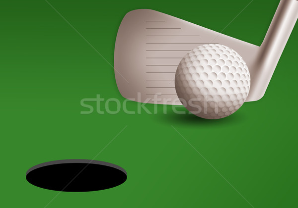 Golf felszerlés lyuk illusztráció vasaló labda Stock fotó © sognolucido
