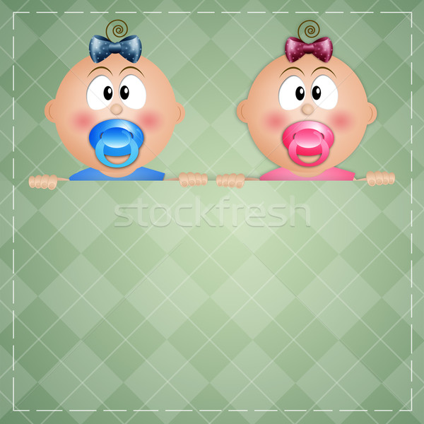 Twins male and female Stock photo © sognolucido