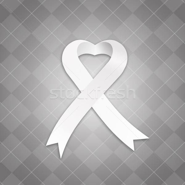 Awareness white ribbon Stock photo © sognolucido