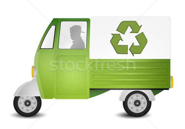 Green truck with recycle symbol Stock photo © sognolucido