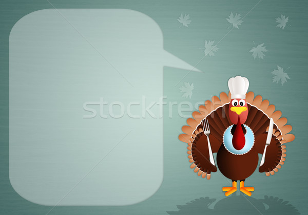 Turcja gotowania dziękczynienie ilustracja kucharz jesienią Zdjęcia stock © sognolucido