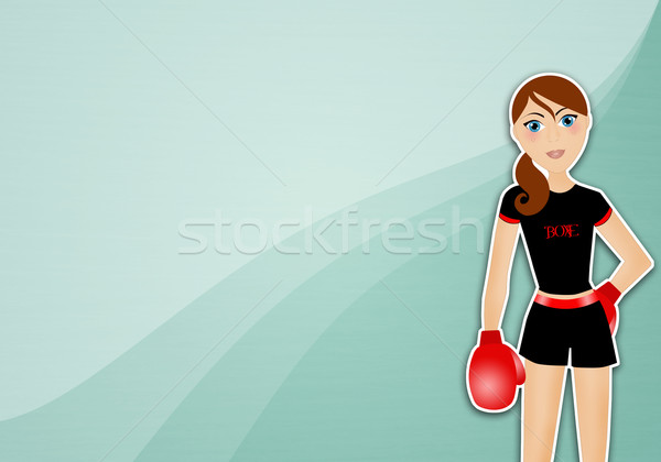 Box nő illusztráció fitnessz sportok testmozgás Stock fotó © sognolucido