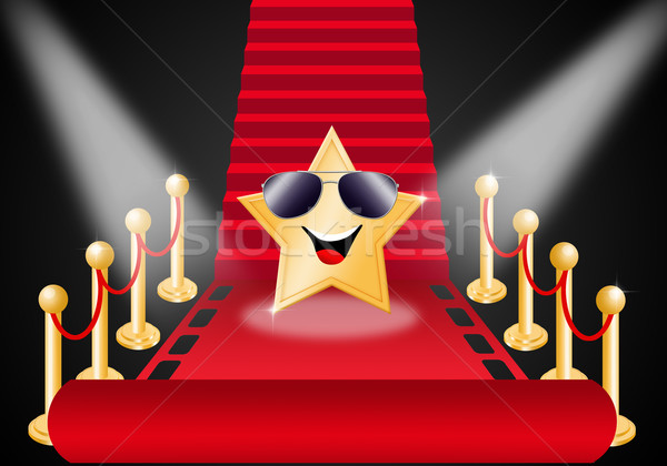 Vicces csillag vörös szőnyeg film mozi színház Stock fotó © sognolucido