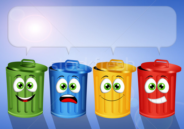 Garbage bins for recycle Stock photo © sognolucido