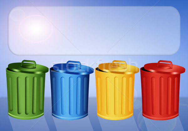 Garbage bins for recycling Stock photo © sognolucido