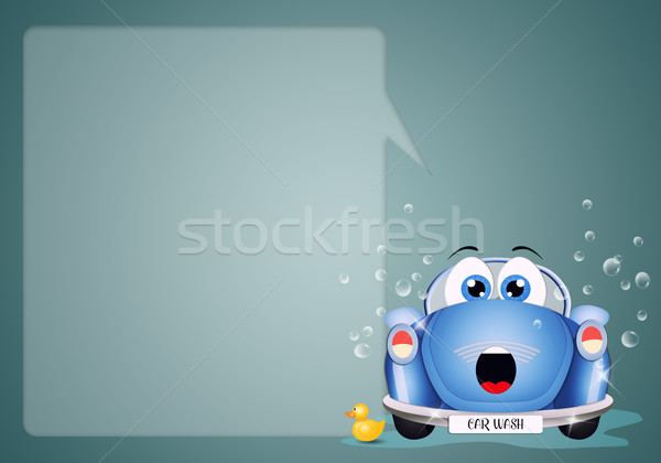 Car wash illustratie grappig auto wassen water Stockfoto © sognolucido