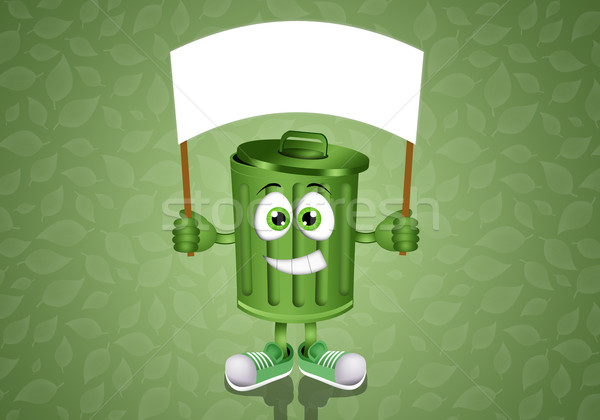 Green garbage bin  Stock photo © sognolucido