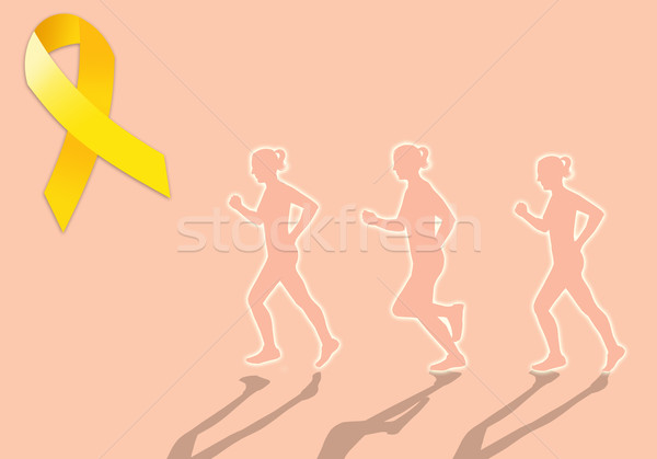 желтый лента врач женщины запустить борьбе Сток-фото © sognolucido
