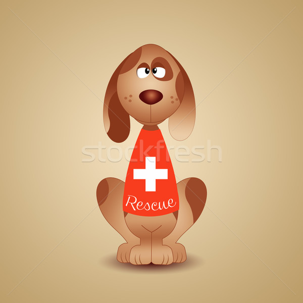 Sauvetage chien illustration aider vie danger [[stock_photo]] © sognolucido