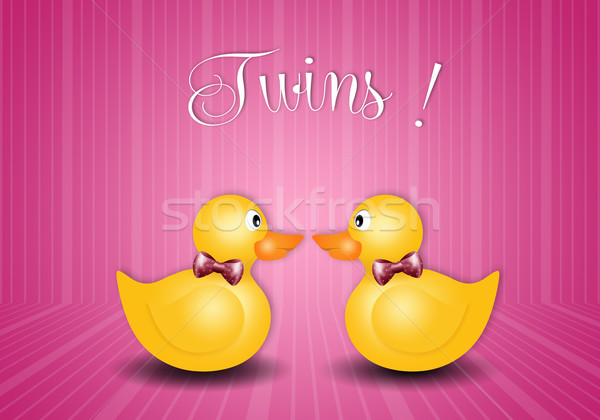 duck toy fot twin girls Stock photo © sognolucido