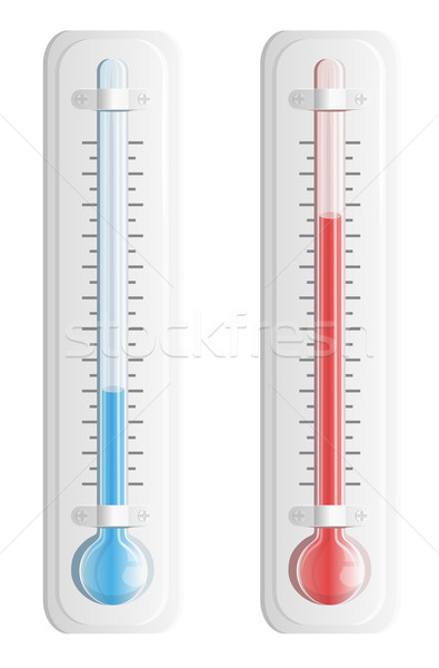 Thermometer. Hot and cold temperature. Vector. Stock photo © SolanD