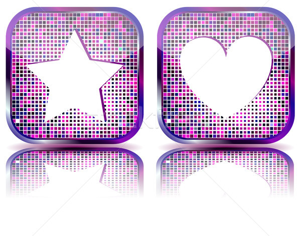 Glossy web button with favorites icon. Stock photo © SolanD