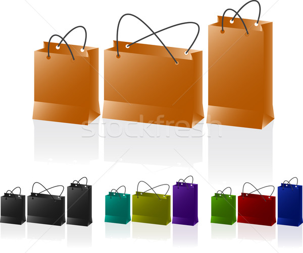 Establecer compras azul bolsa color Foto stock © SolanD
