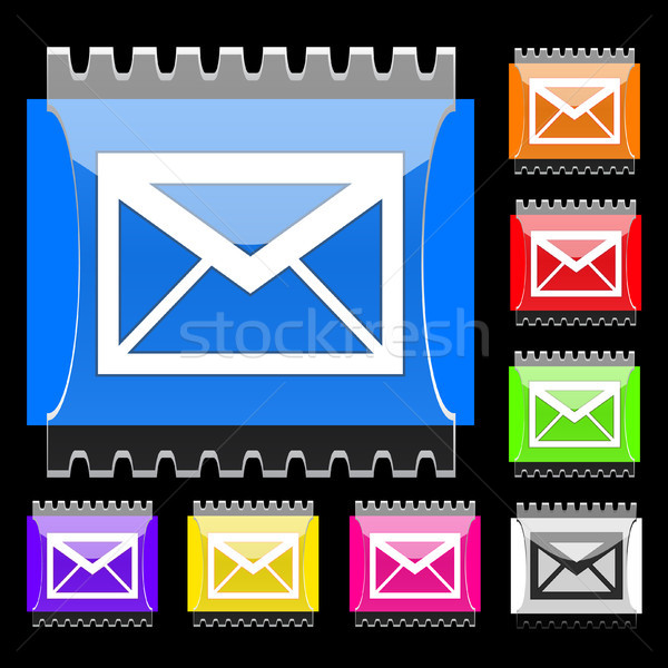 E-mail rectangular vector buttons Stock photo © SolanD