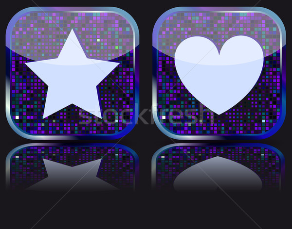 Glossy web button with favorites icon. Stock photo © SolanD
