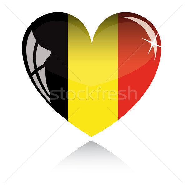 Wektora serca Belgia banderą tekstury odizolowany Zdjęcia stock © SolanD