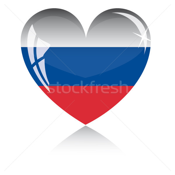 Vector corazón Rusia bandera textura aislado Foto stock © SolanD