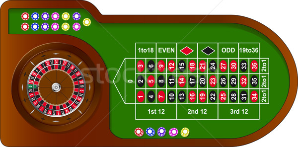 Roulette jeu table coloré puces ligne [[stock_photo]] © SolanD