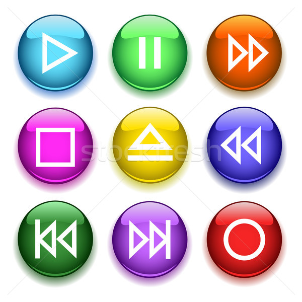 Glossy player buttons Stock photo © SolanD