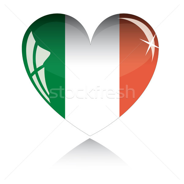 Vector corazón Italia bandera textura aislado Foto stock © SolanD