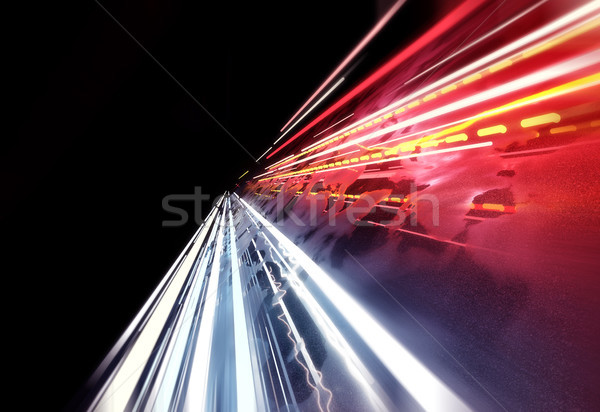 [[stock_photo]]: Super · rapide · lumière · streaming · voiture · 3d · illustration