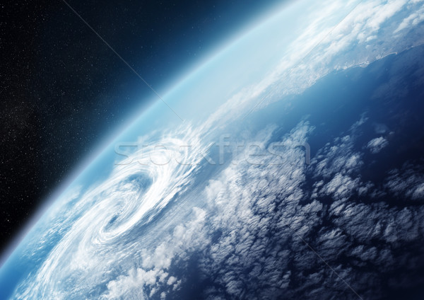 地球 空間 關閉 雲 插圖 商業照片 © solarseven