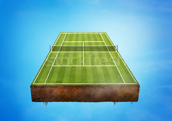 Campo da tennis verde sport cielo sport Foto d'archivio © solarseven