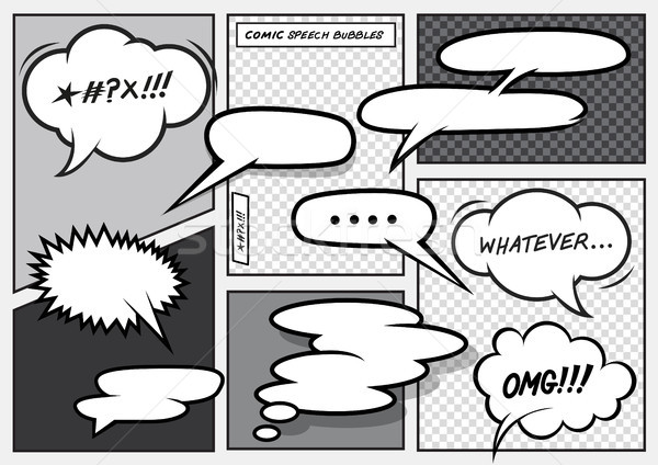 Cartoon Comic Speech Bubbles Stock photo © solarseven