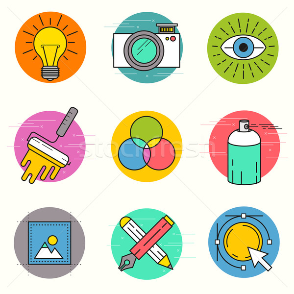 Creative Vector Icon Set Stock photo © solarseven